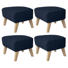 Set of 4 Blue and Natural Oak Sahco Zero Footstool by Lassen