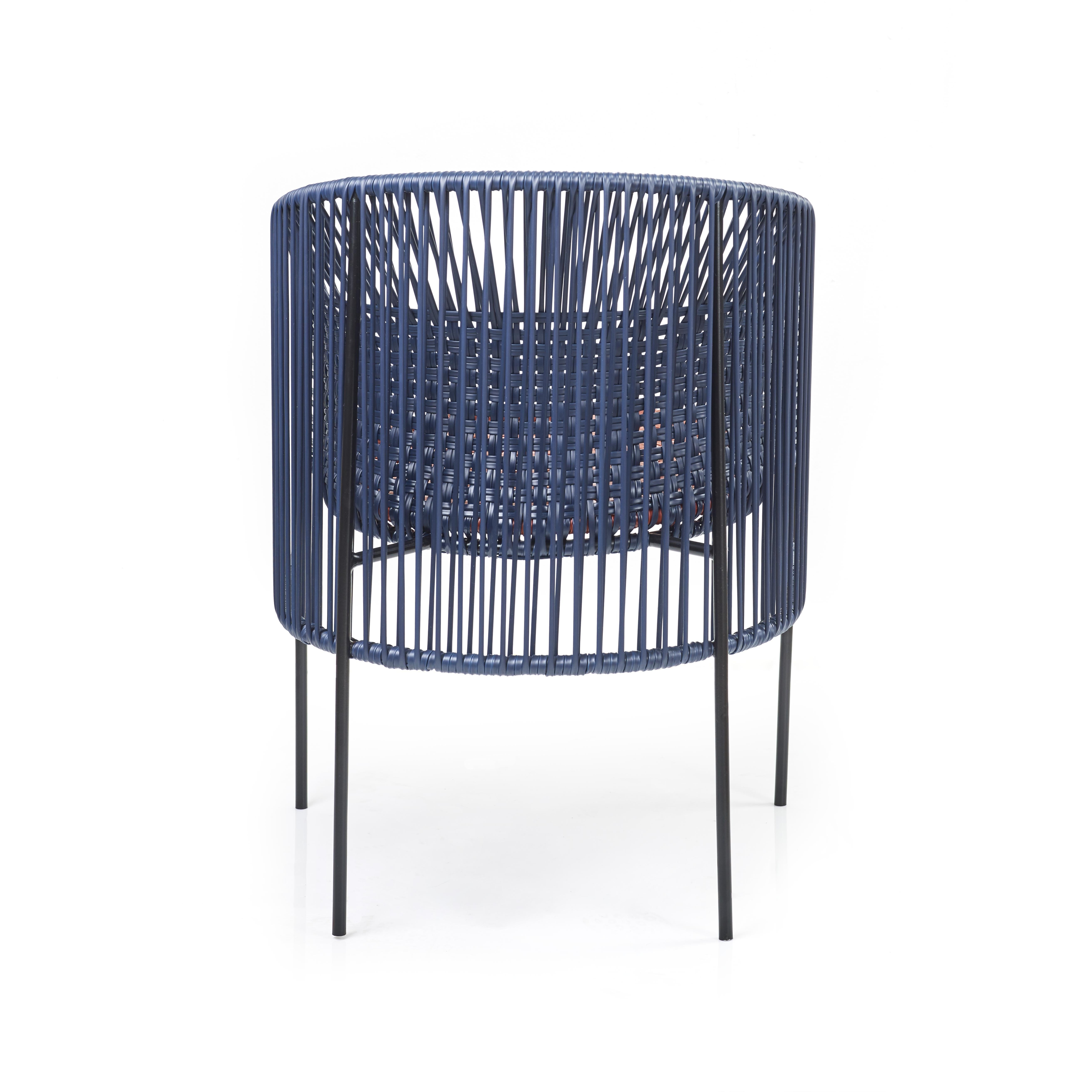 Set of 4 Blue Caribe Chic Dining Chair by Sebastian Herkner In New Condition For Sale In Geneve, CH