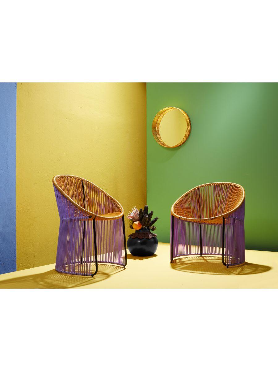 Steel Set of 4 Blue Cartagenas Lounge Chair by Sebastian Herkner For Sale