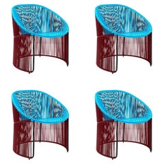 Set di 4 sedie da salotto Cartagenas blu di Sebastian Herkner