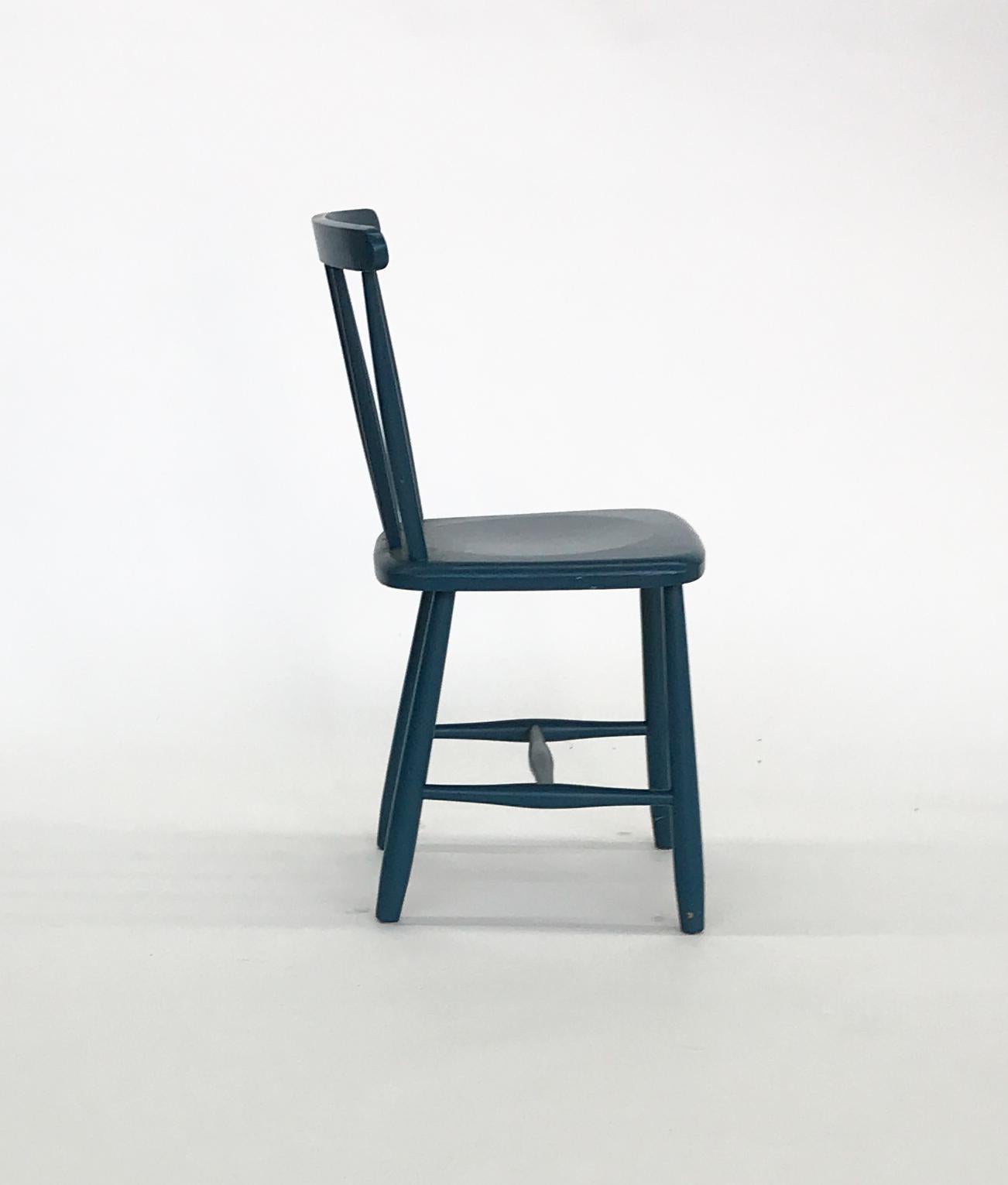 blue wood dining chairs