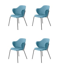 Set of 4 Blue Remix Lassen Chairs by Lassen