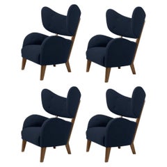 Ensemble de 4 chaises longues Sahco Zero en chêne bleu « My Own Chair » par Lassen