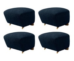 Ensemble de 4 tabourets Sahco Zero en chêne bleu fumé pour homme le chauve-souris par Lassen