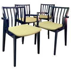 Set of 4 blue vintage Danish dining chairs