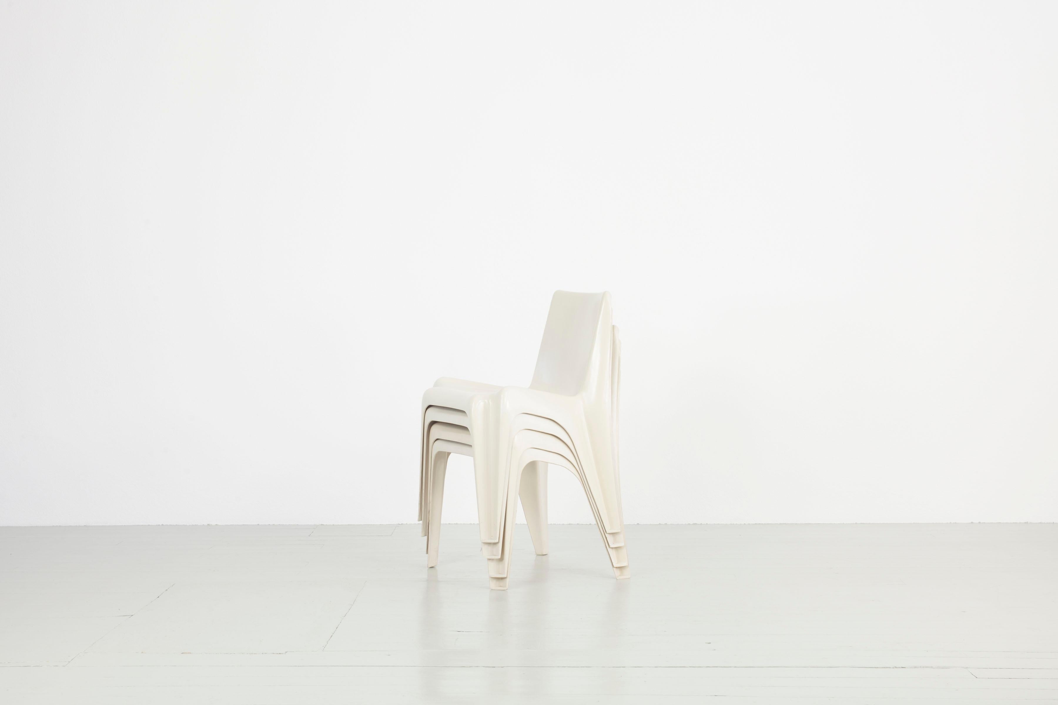 Set of 4 Bofinger-Monoblok Chairs 'BA 1171' – Design Helmut Bätzner, Germany 60s For Sale 7