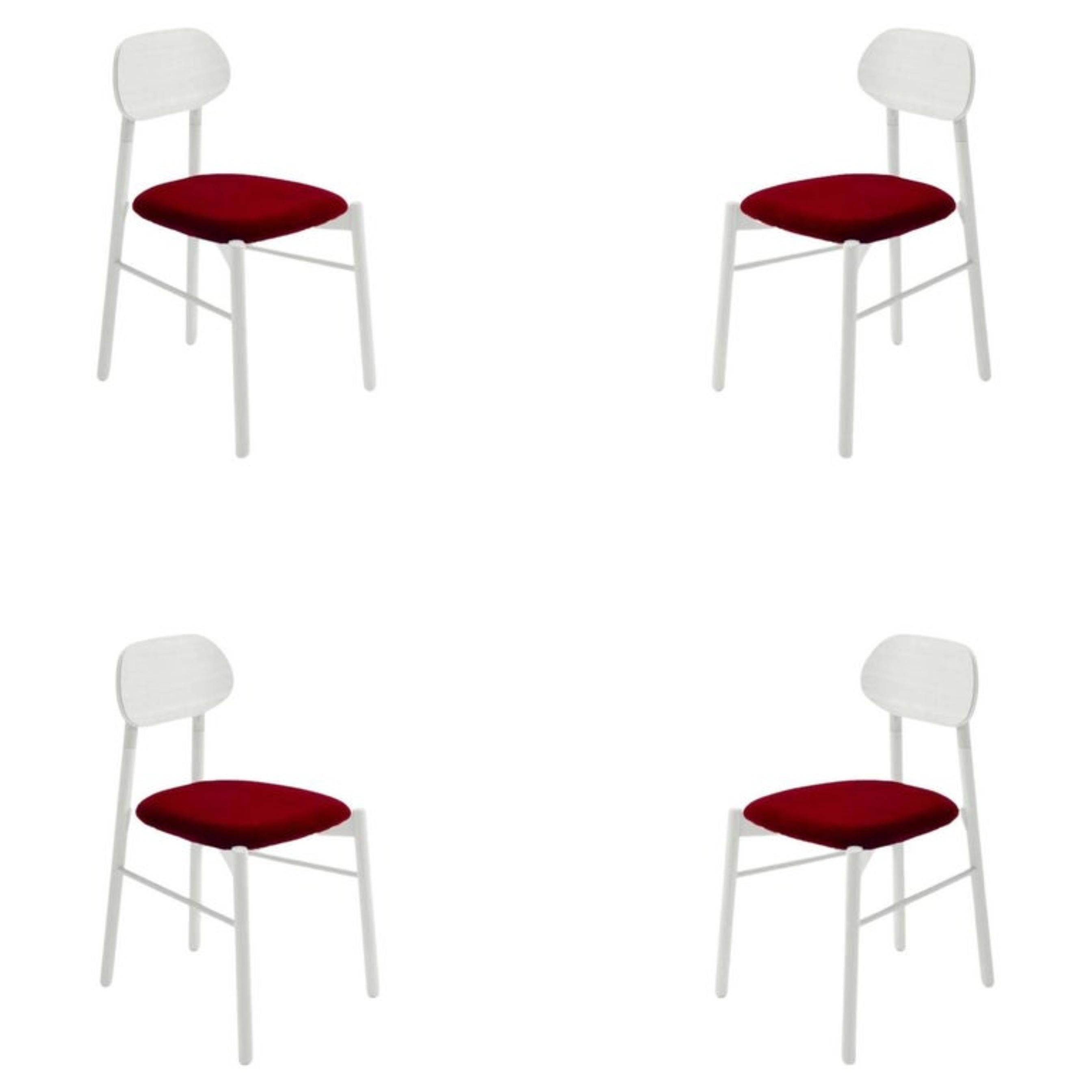 Ensemble de 4 chaises Bokken, assise rembourrée en velours, hêtre naturel, blanc (tissu catégorie C) de Colé Italia avec Bellavista/Piccini.
BK00CC Chaise BOKKEN - Naturel hêtre_veloursorthy 37 rosso
Dimensions : H.81,7 D.49 L.53,5 cm
Matériaux :