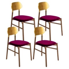 Set of 4, Bokken Upholstered Chair, Canaletto & Gold, Porpora by Colé Italia