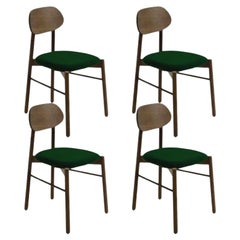 Ensemble de 4 chaises tapissées Bokken, Caneletto, Smeraldo de Colé Italia