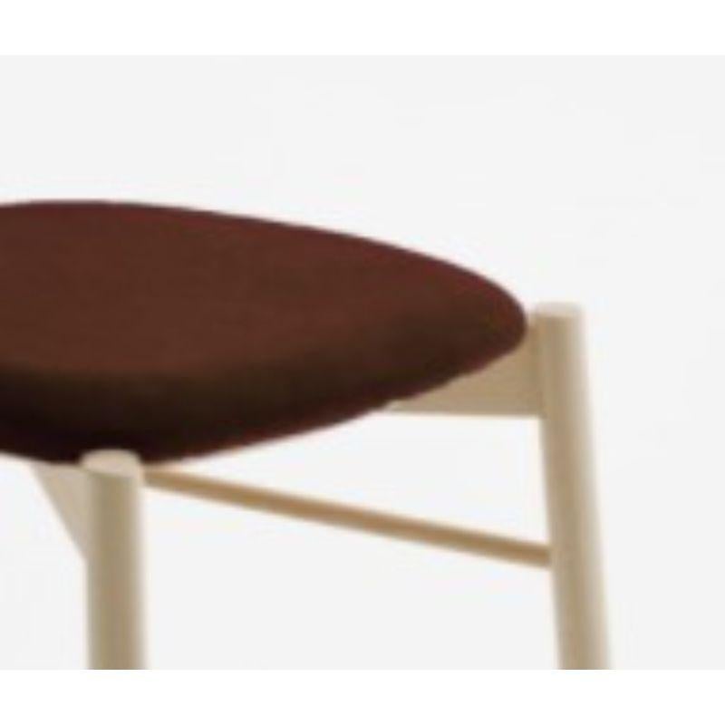Walnut Set of 4, Bokken Upholstered Chair, Natural Beech, Visone by Colé Italia For Sale