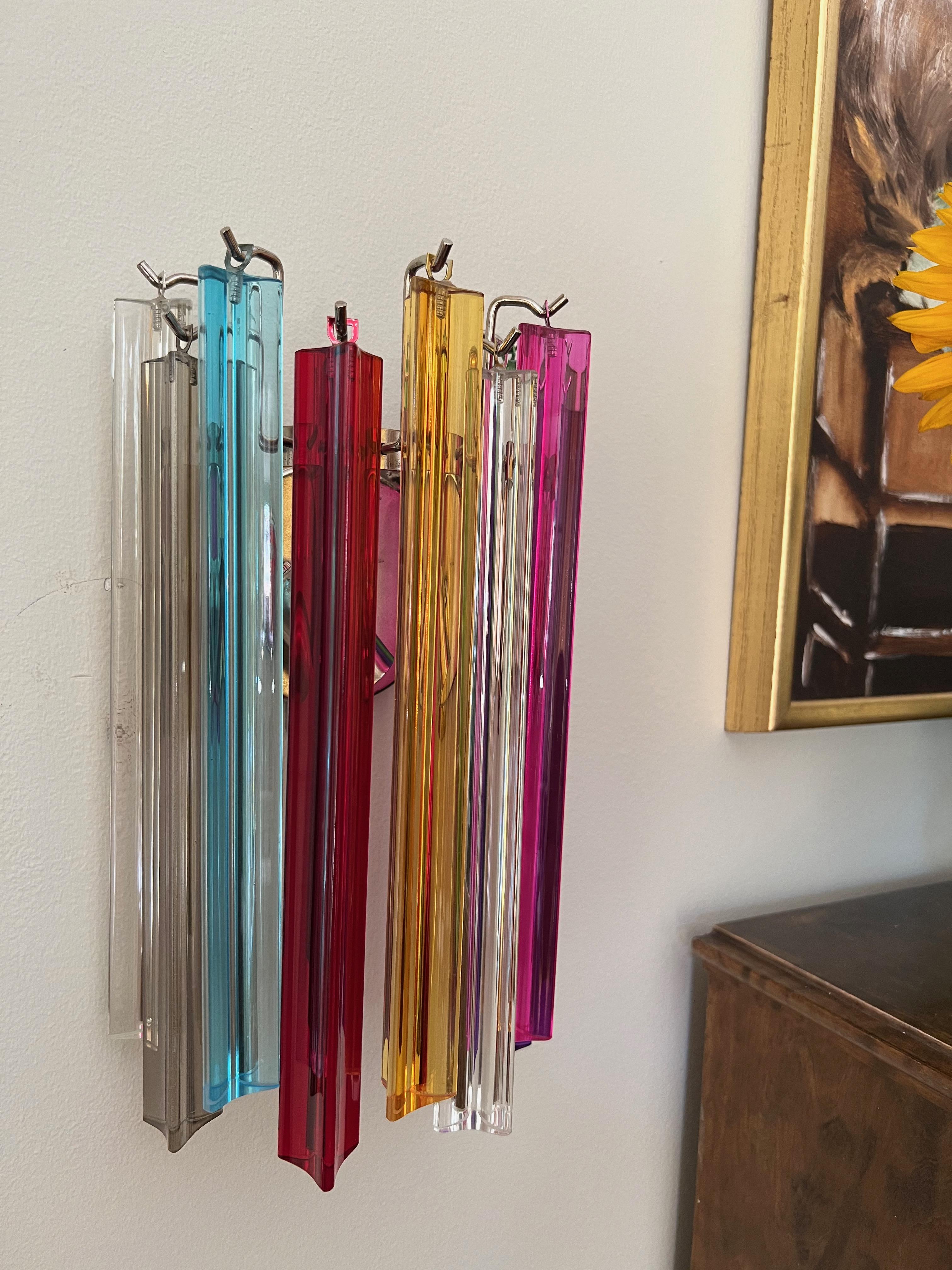 Set of 4 Bold Colorful Murano Wall Sconces In Excellent Condition For Sale In Bromma, SE