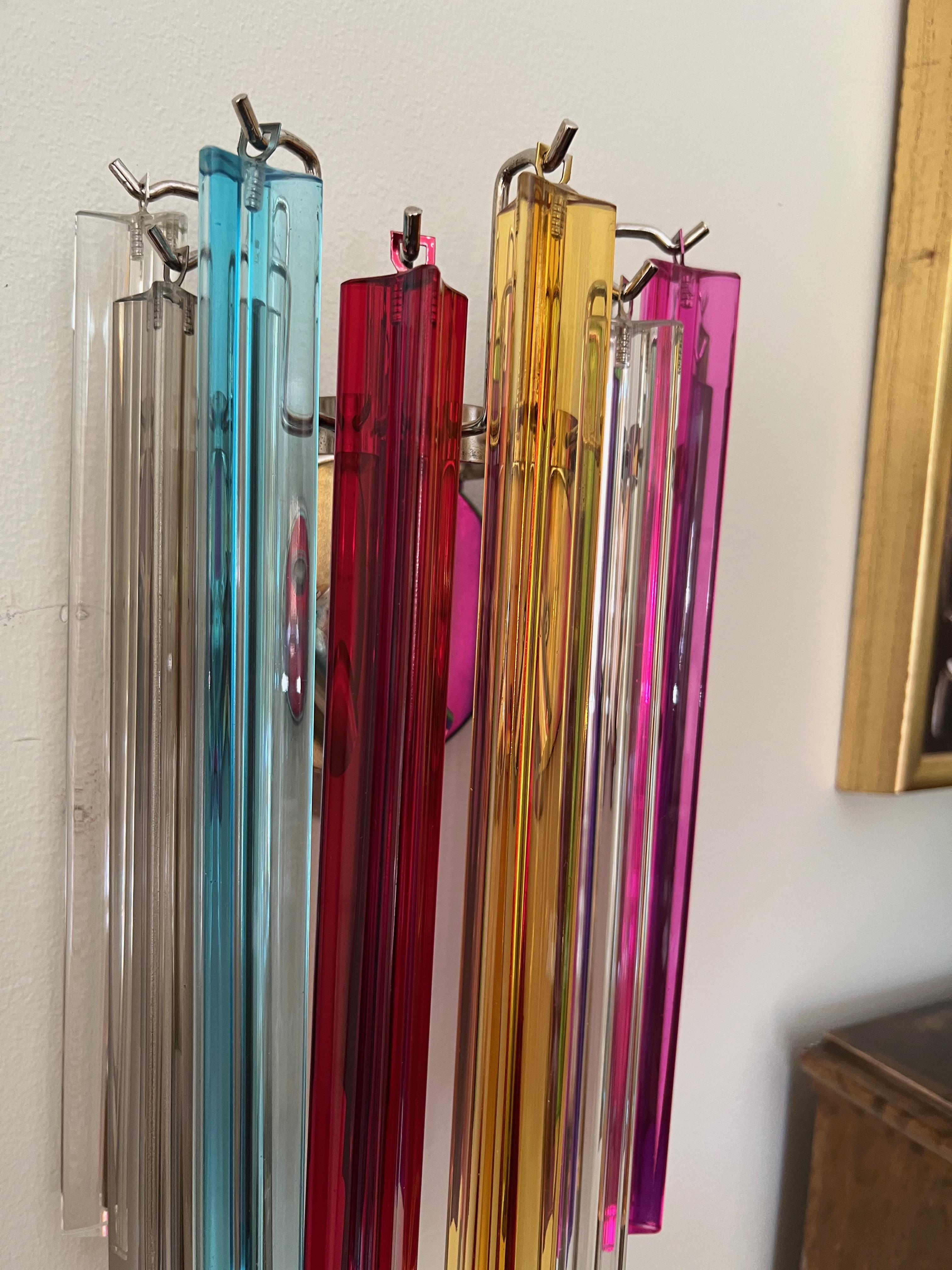20th Century Set of 4 Bold Colorful Murano Wall Sconces For Sale