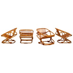 Set of 4 Italian Bamboo Chairs and Table