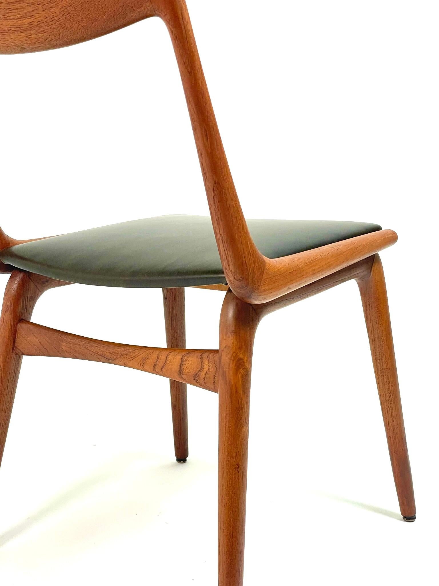 Danish Set of 4 Boomerang Dining Chairs by Alfred Christensen for Slagelse Møbelværk in