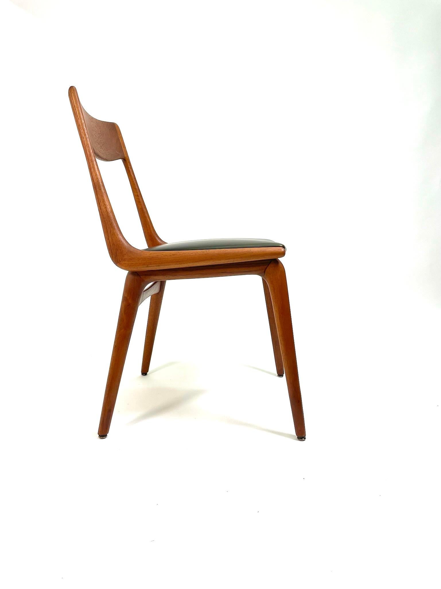 Mid-20th Century Set of 4 Boomerang Dining Chairs by Alfred Christensen for Slagelse Møbelværk in