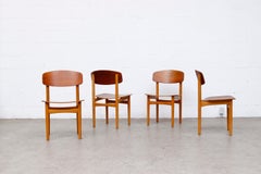 Set of 4 Børge Mogensen Model 122 Oak and Teak Dining Chairs for Søborg Møbelfab