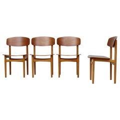 Set of 4 Børge Mogensen Model 122 Oak and Teak Dining Chairs for Søborg Møbelfab