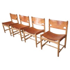 Set of 4 Borge Mogensen Spanish Dining Chairs, Fredericia Furniture, 1950s
