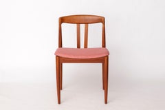 Set of 4 Bramin Teak Dining Chairs – Denmark 1960s – Pink Upholstery – Mid-Centu
