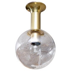 Set of 4 Brass and Glass Pendants, 1970s