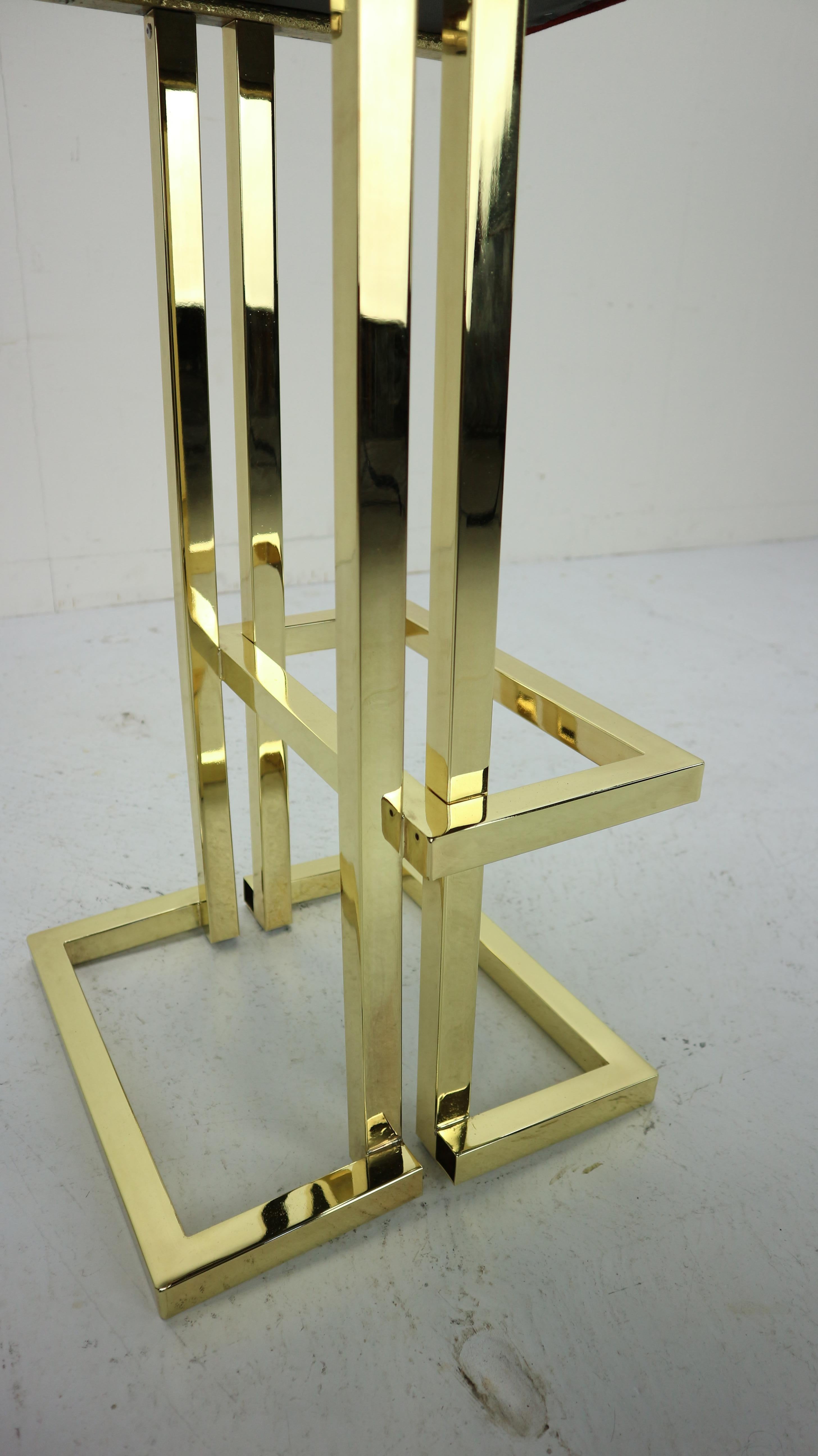 Set Of 4 Brass Bar Stools By Maison Jansen, France, 1970s 8