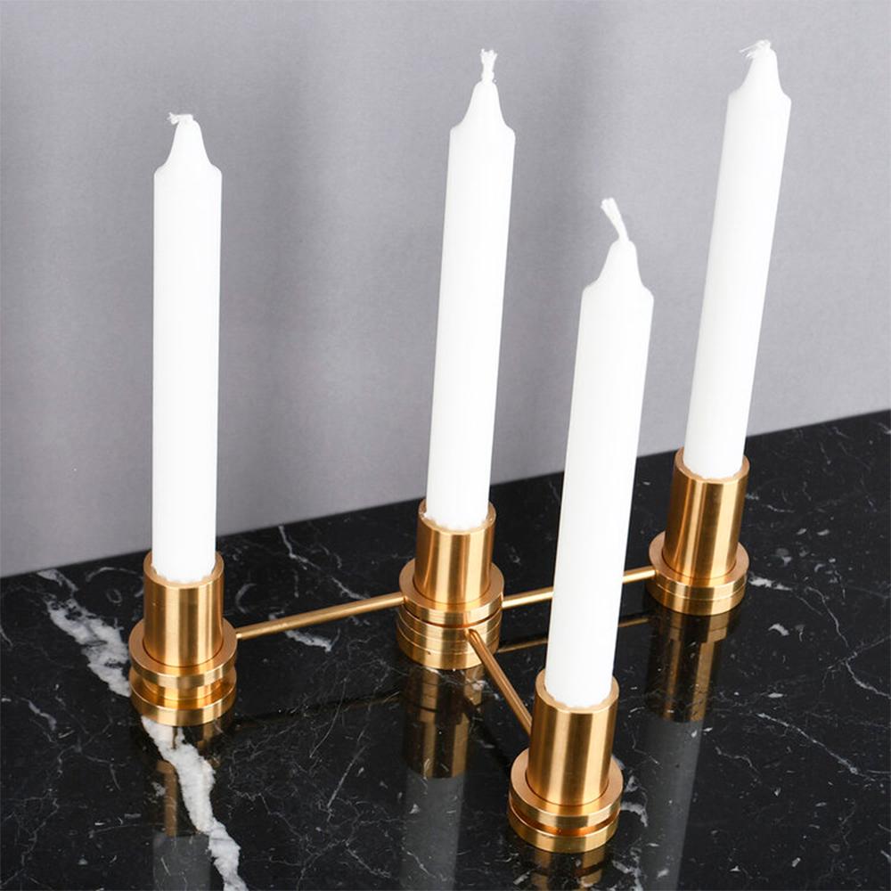 Post-Modern Set of 4 Brass Candle Holder by OxDenmarq