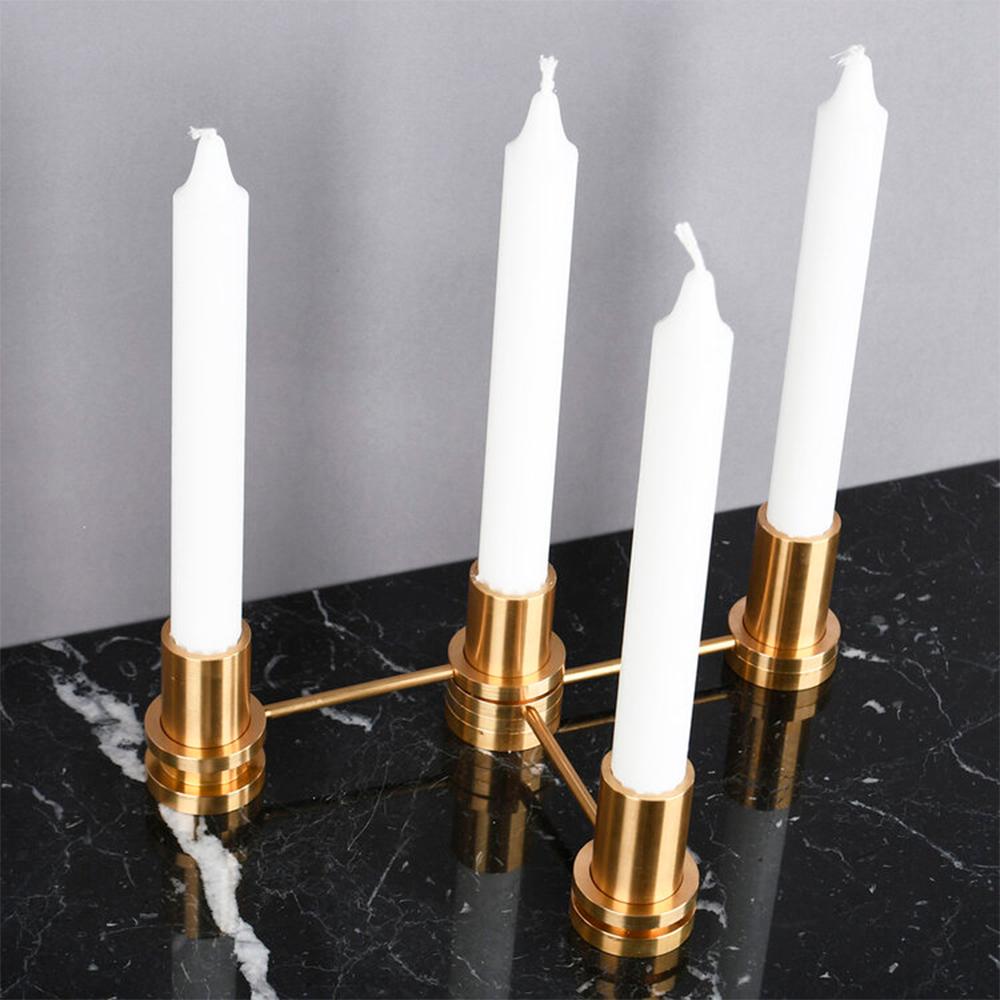 Post-Modern Set of 4 Brass Candle Holder by OxDenmarq For Sale