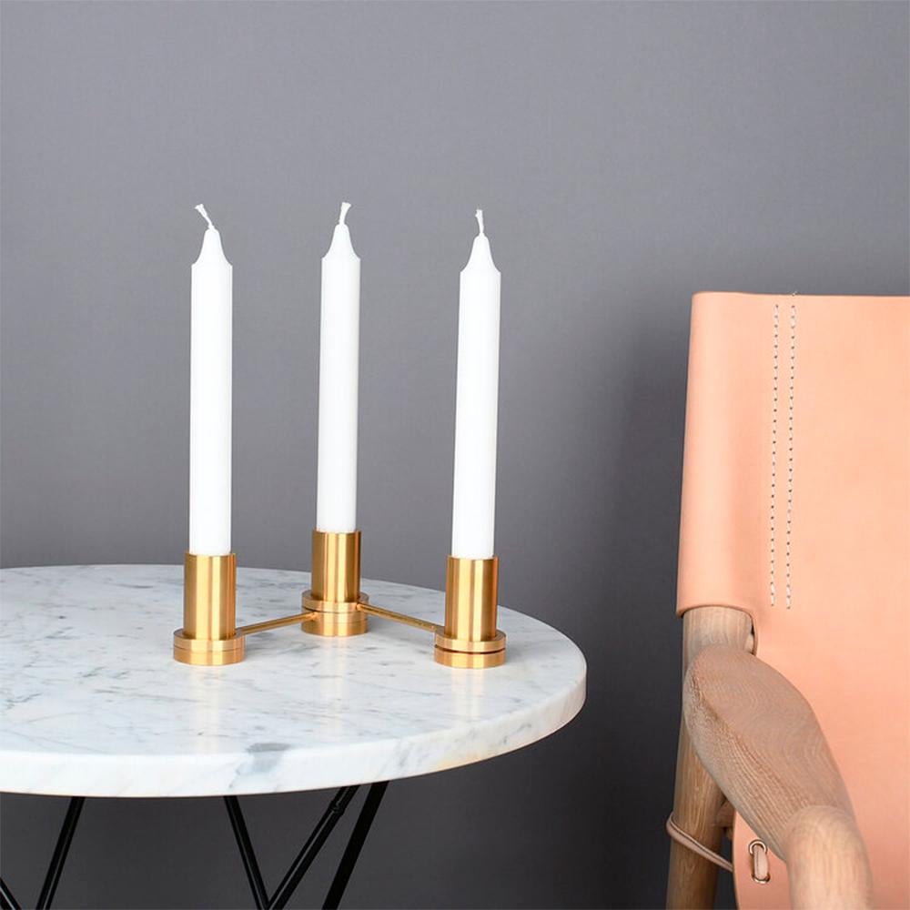 Danish Set of 4 Brass Candle Holder by OxDenmarq For Sale