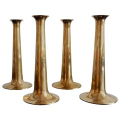 Set of 4 Brass Candleholders by Hans Bølling for Torben Ørskov & Co, Denmark