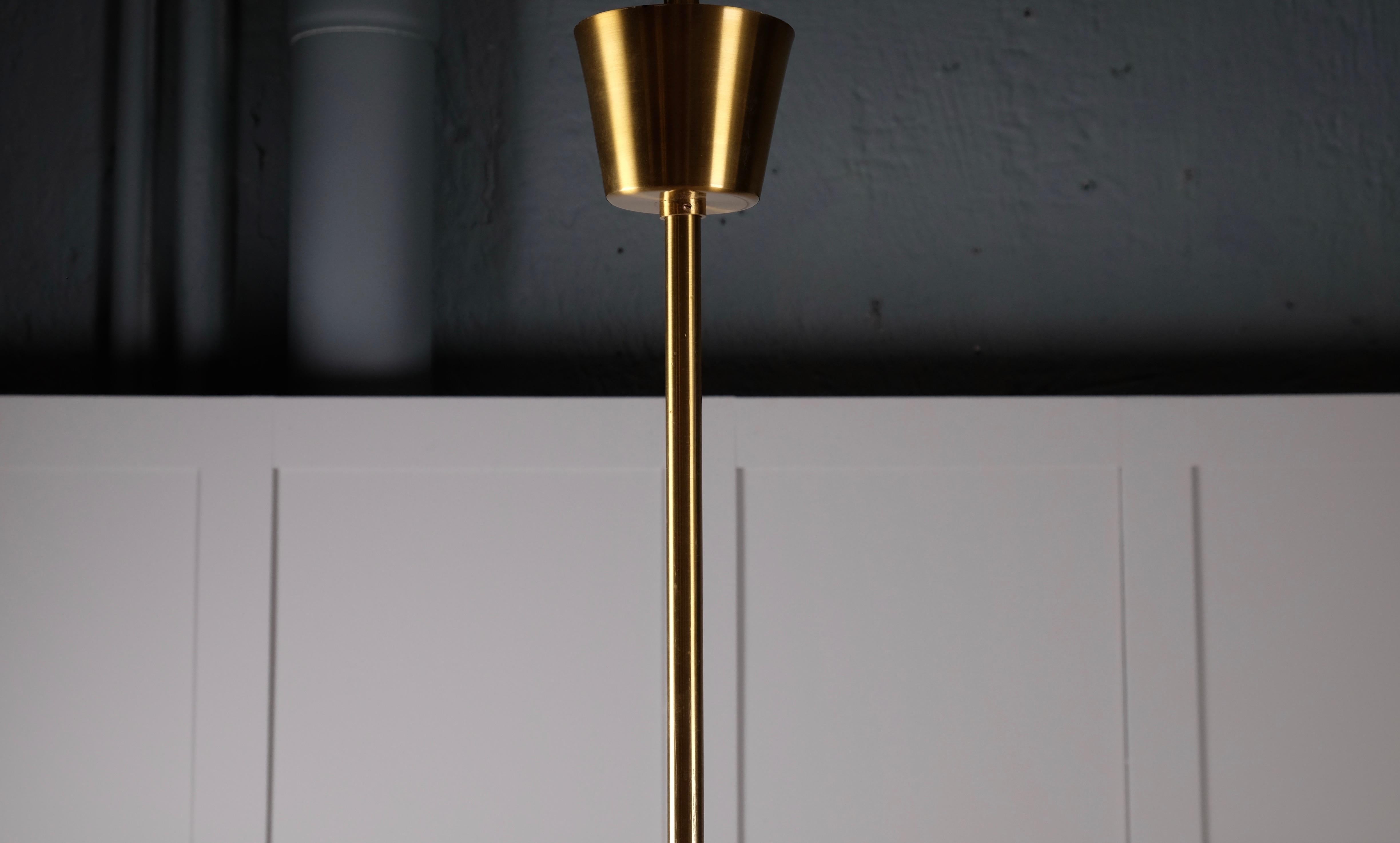 Set of 3 Brass Chandeliers by Holger Johansson, Sweden, 1960s For Sale 7