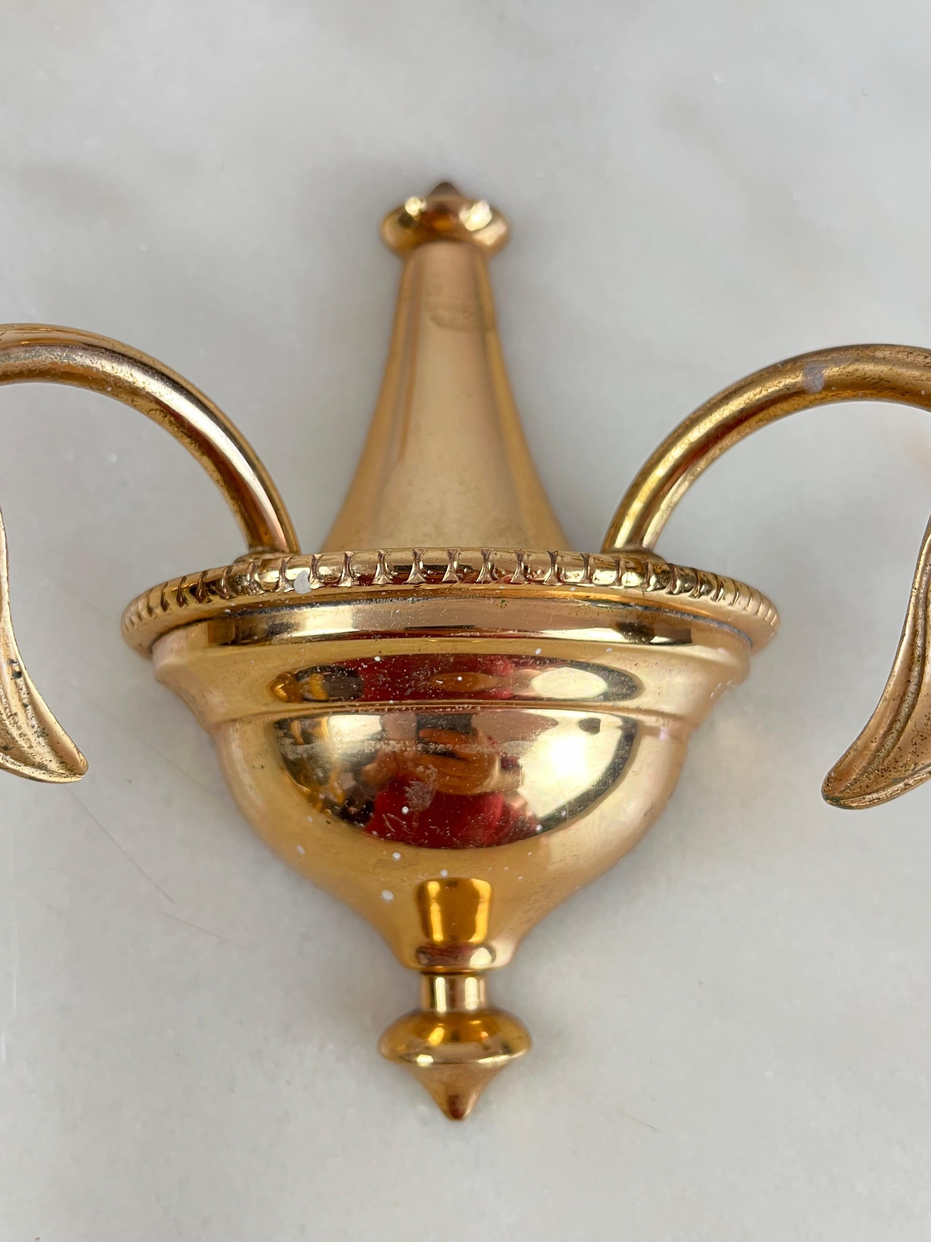 Mid-20th Century Set of 4 Brass Sconces, Italy, 1960s For Sale