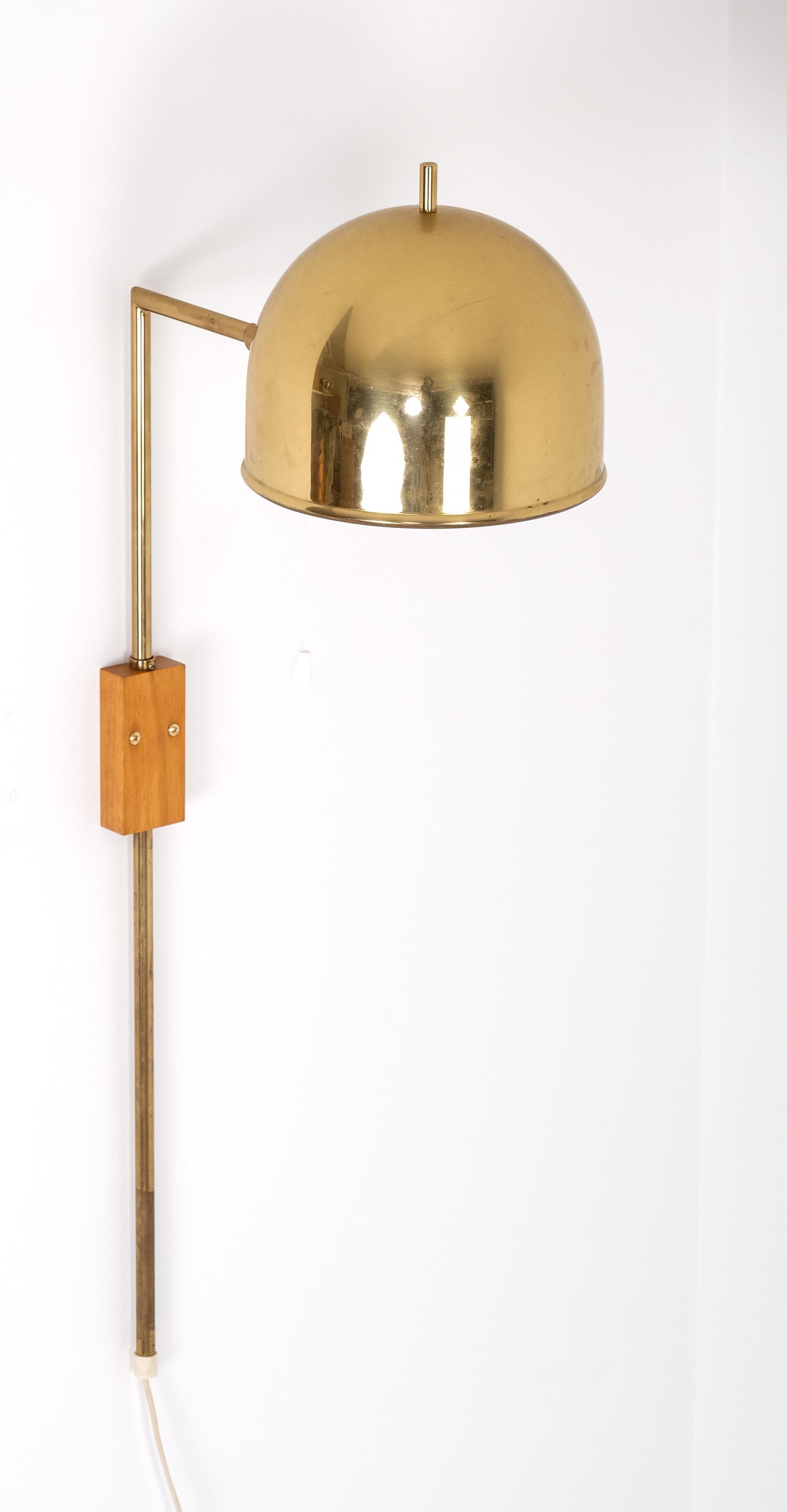 Swedish Set of 4 Brass Wall Lamps by Bergboms, Sweden, 1960s For Sale