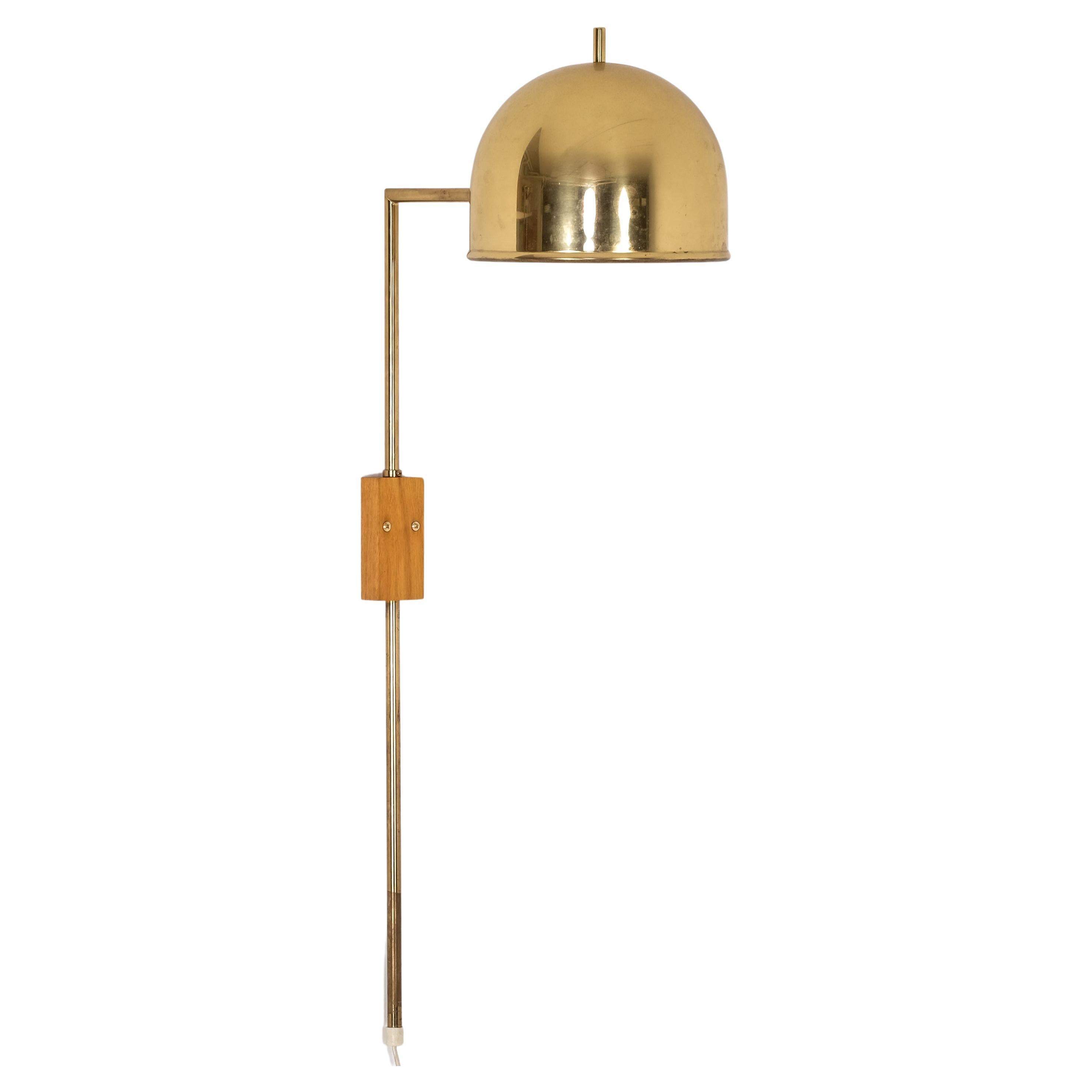 Set of 4 Brass Wall Lamps by Bergboms, Sweden, 1960s