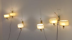 Set of 4 brass wall lights, Maison Lunel circa 1950