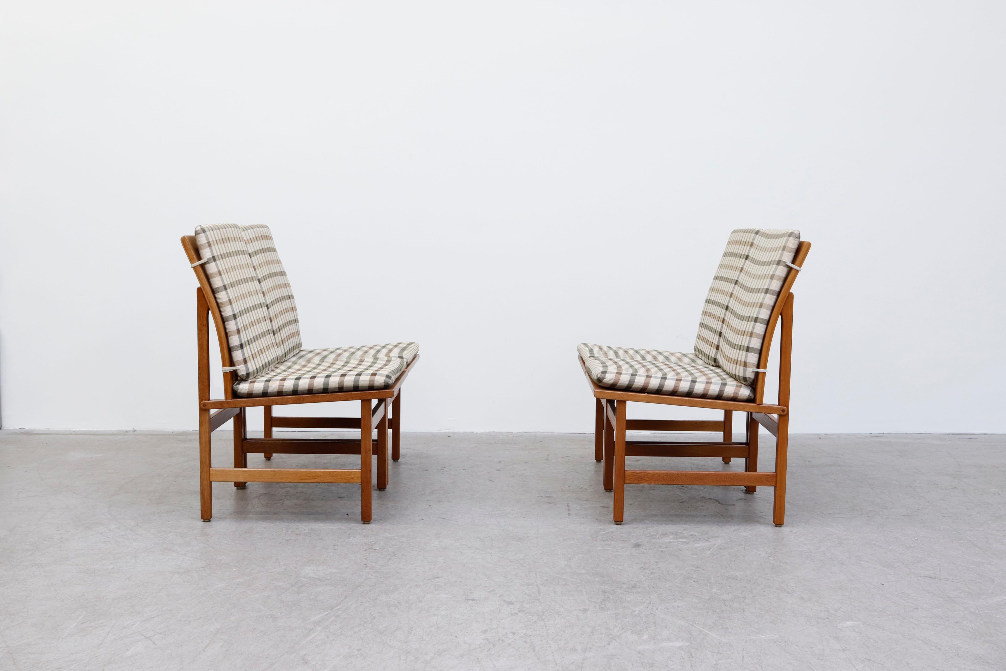Danish Pair of Børge Mogensen 'Model 3232' Plaid Chairs for Fredericia Stolefabrik