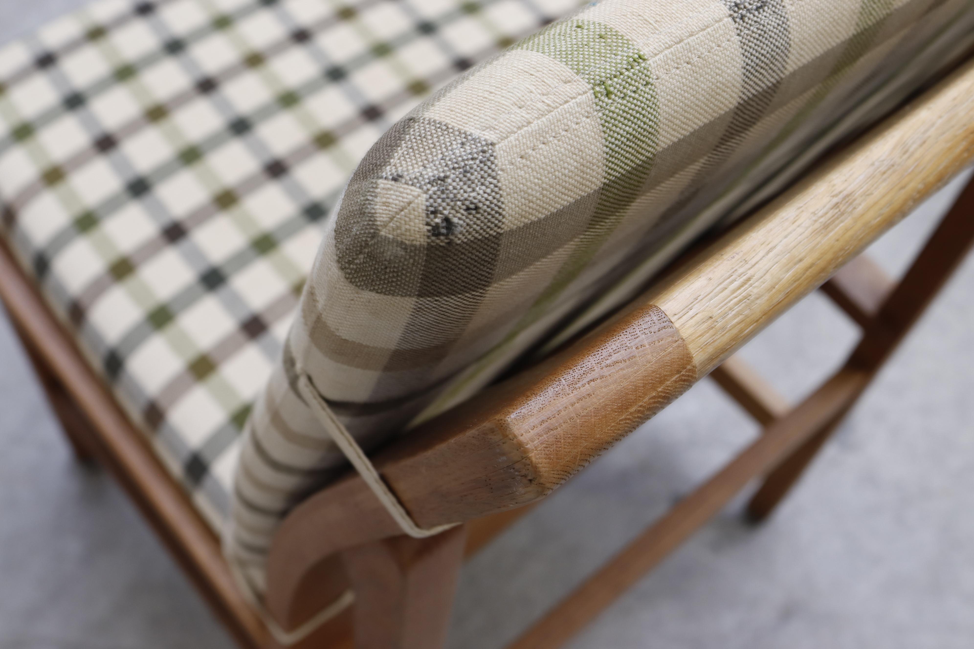 Pair of Børge Mogensen 'Model 3232' Plaid Chairs for Fredericia Stolefabrik For Sale 2