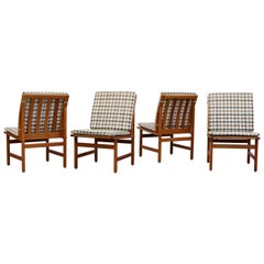 Vintage Pair of Børge Mogensen 'Model 3232' Plaid Chairs for Fredericia Stolefabrik