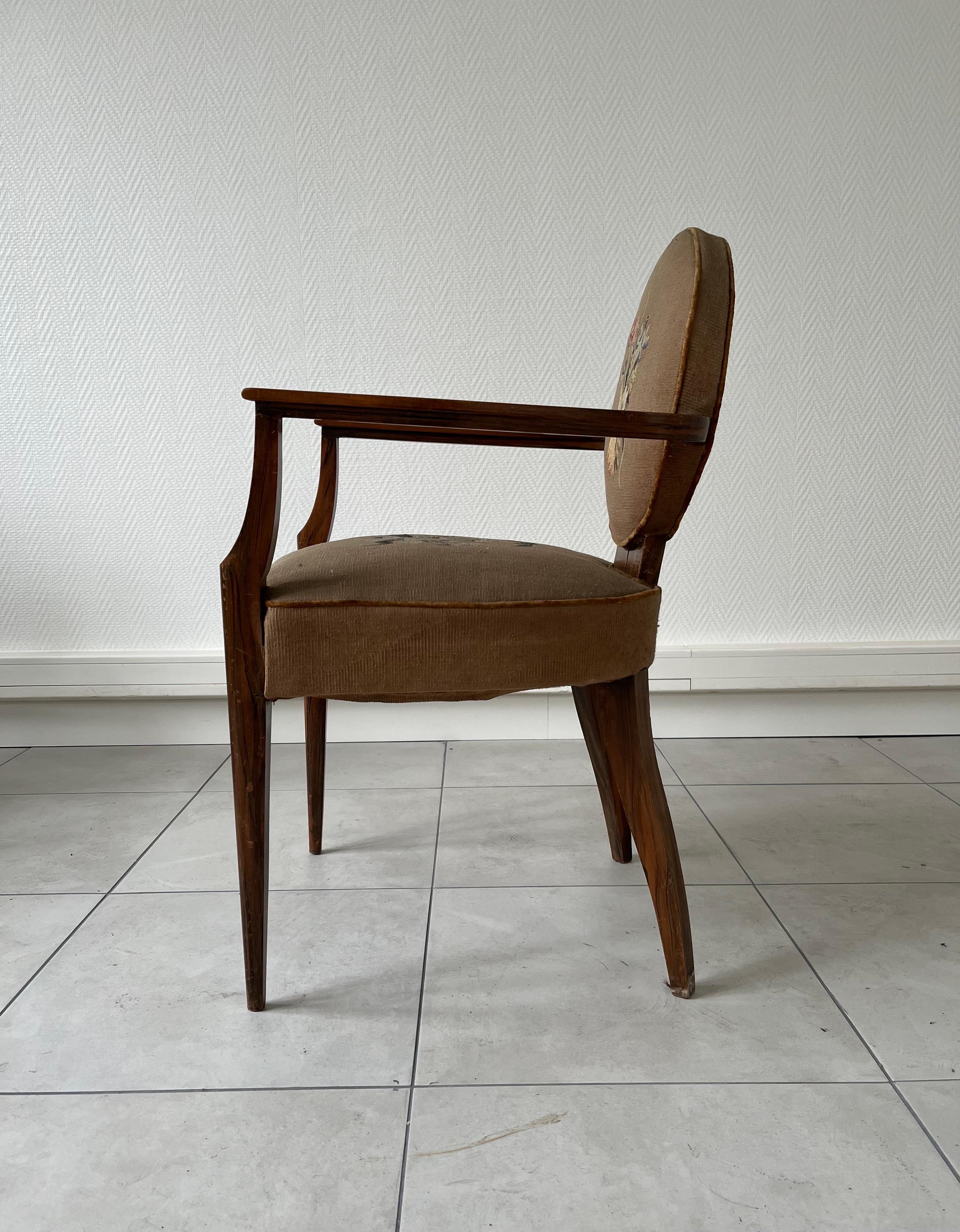 Francese Set di 4 poltrone Art Déco di Jean Pascaud in vendita