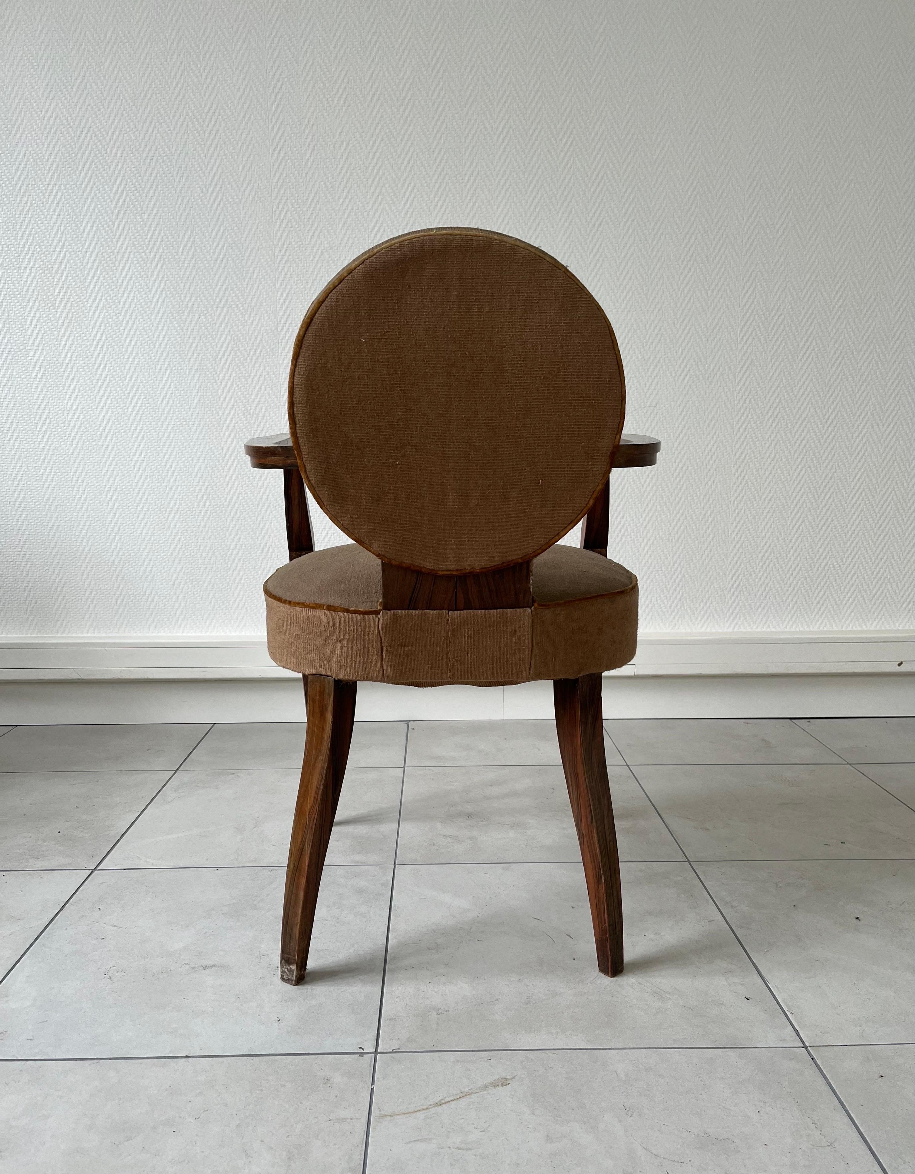 Punto croce Set di 4 poltrone Art Déco di Jean Pascaud in vendita