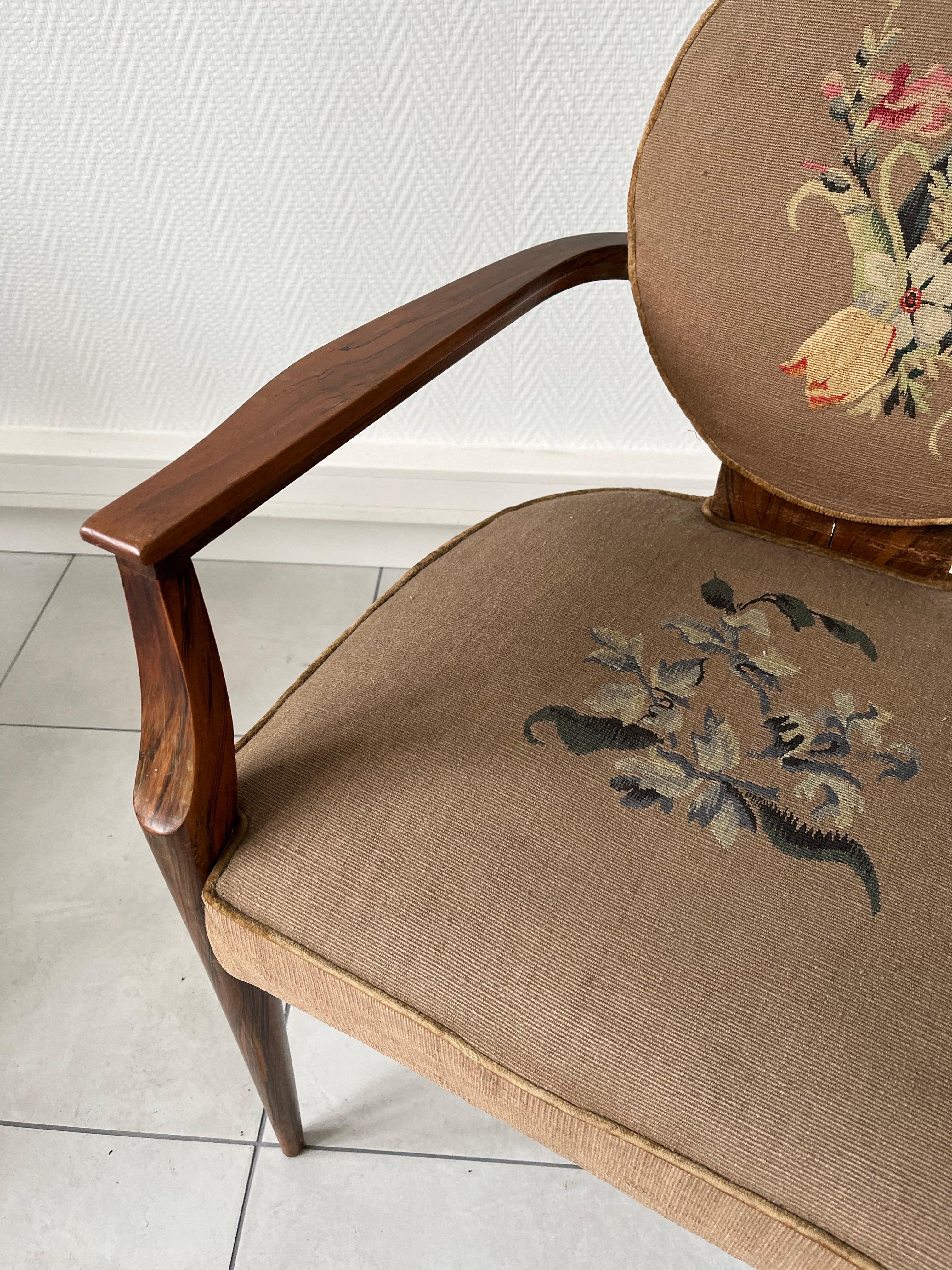 Metà XX secolo Set di 4 poltrone Art Déco di Jean Pascaud in vendita