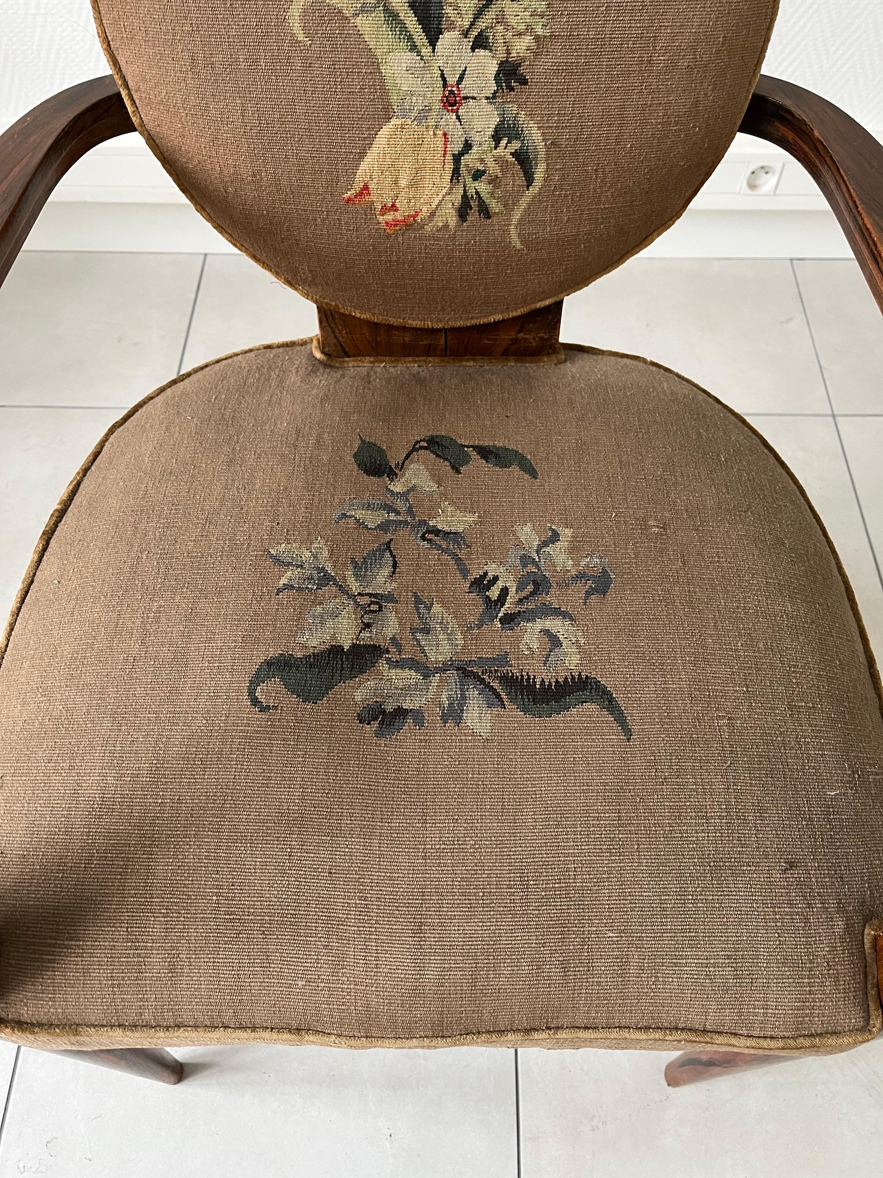 Set di 4 poltrone Art Déco di Jean Pascaud in vendita 1