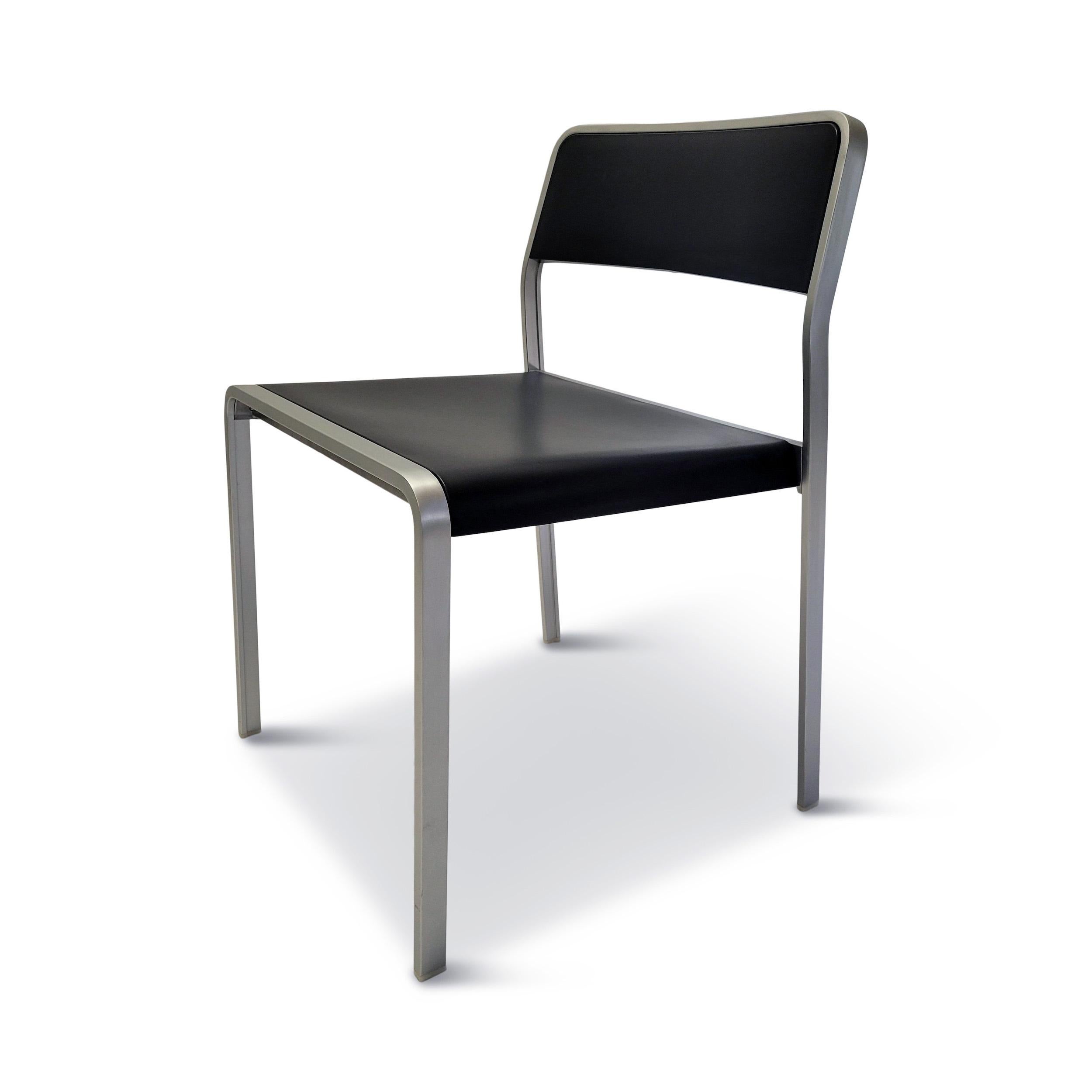 Designed in 2001 and produced by Pallucco in 2002, the Bridge is a Carlo Tamborini-designed stackable chair with a metal frame and plastic seat and back. The Bridge chair is very similar to Tamborini's later collaboration with Piero LIssoni that