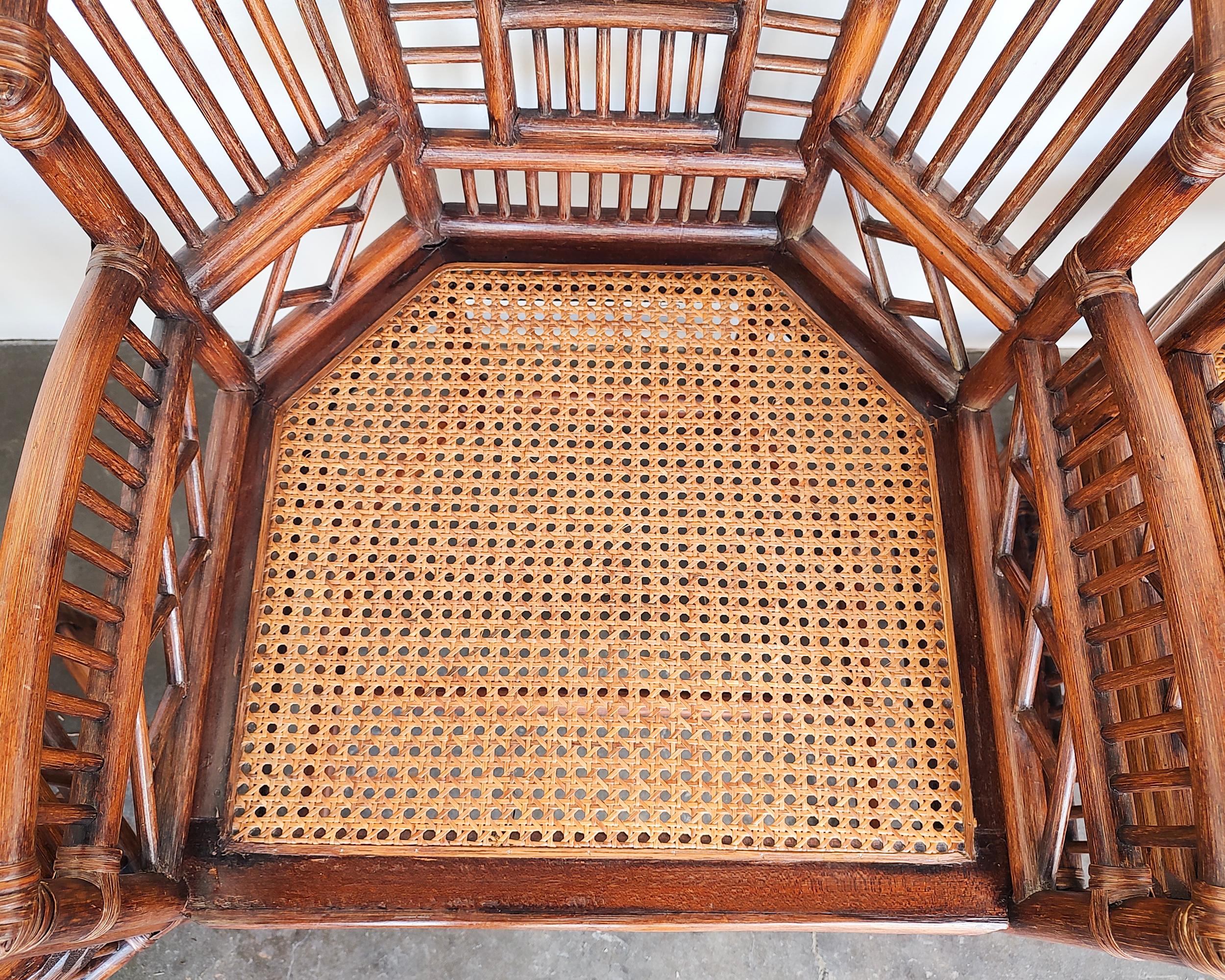 Set of 4 Brighton Pavilion Bamboo Rattan and Cane Chairs 5