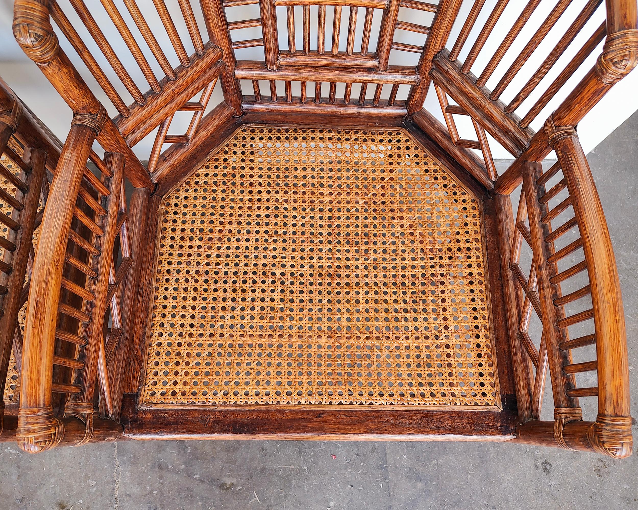 Set of 4 Brighton Pavilion Bamboo Rattan and Cane Chairs 6