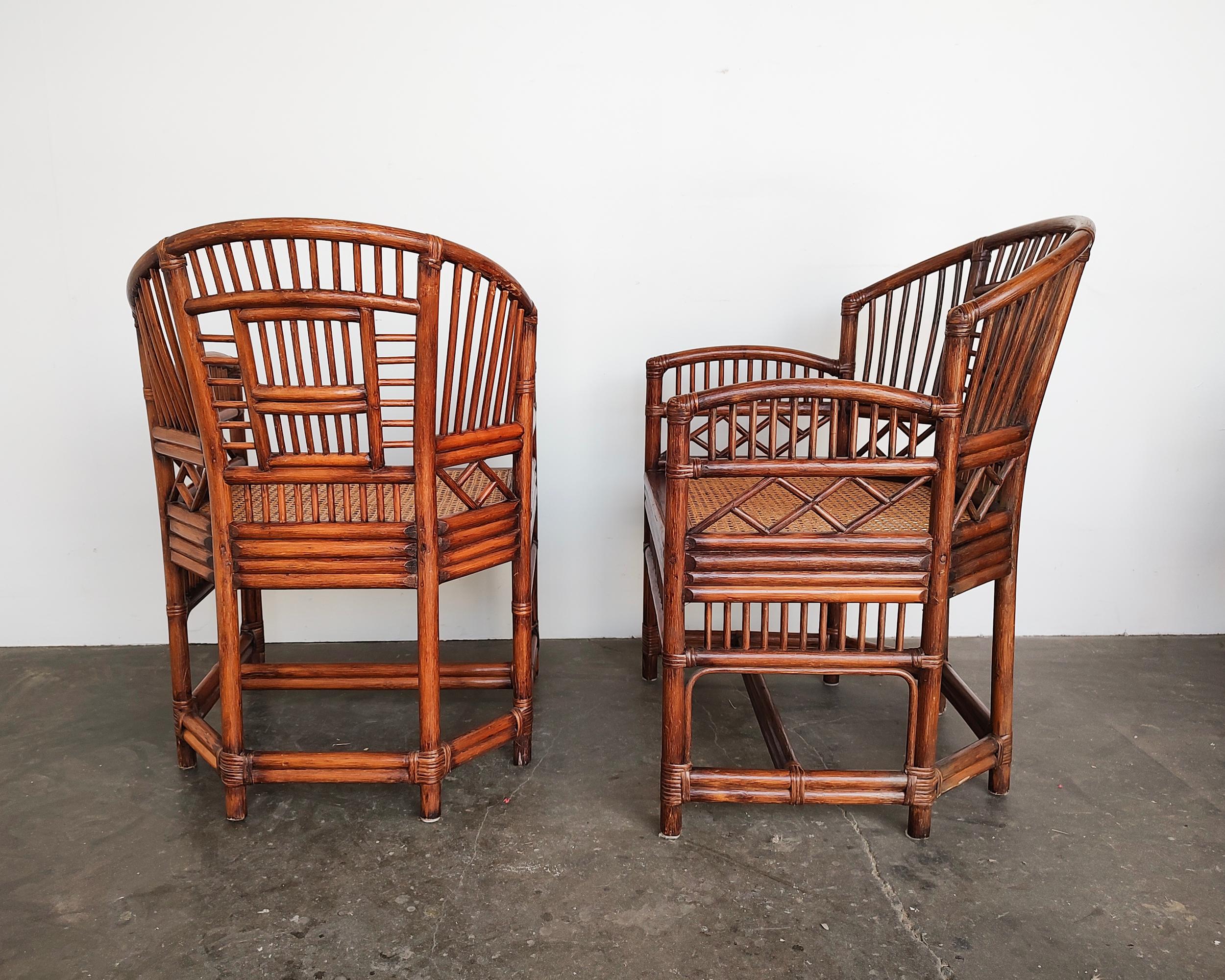 Set of 4 Brighton Pavilion Bamboo Rattan and Cane Chairs 9