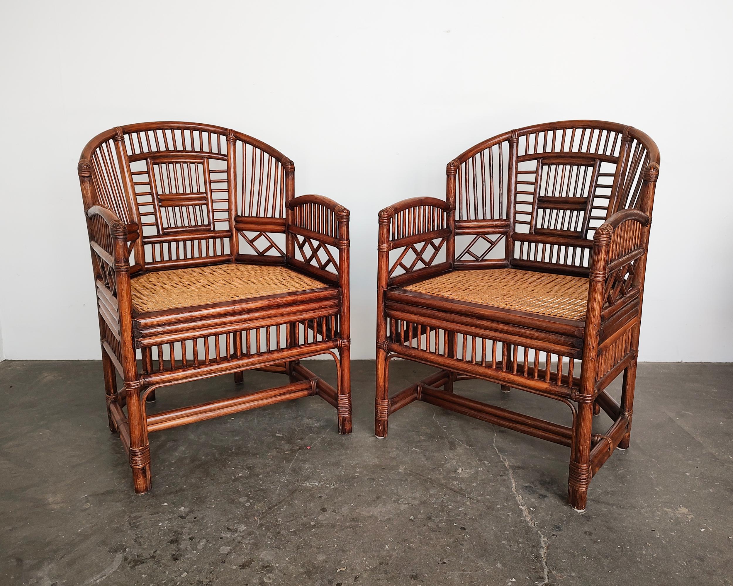 Set of 4 Brighton Pavilion Bamboo Rattan and Cane Chairs 10