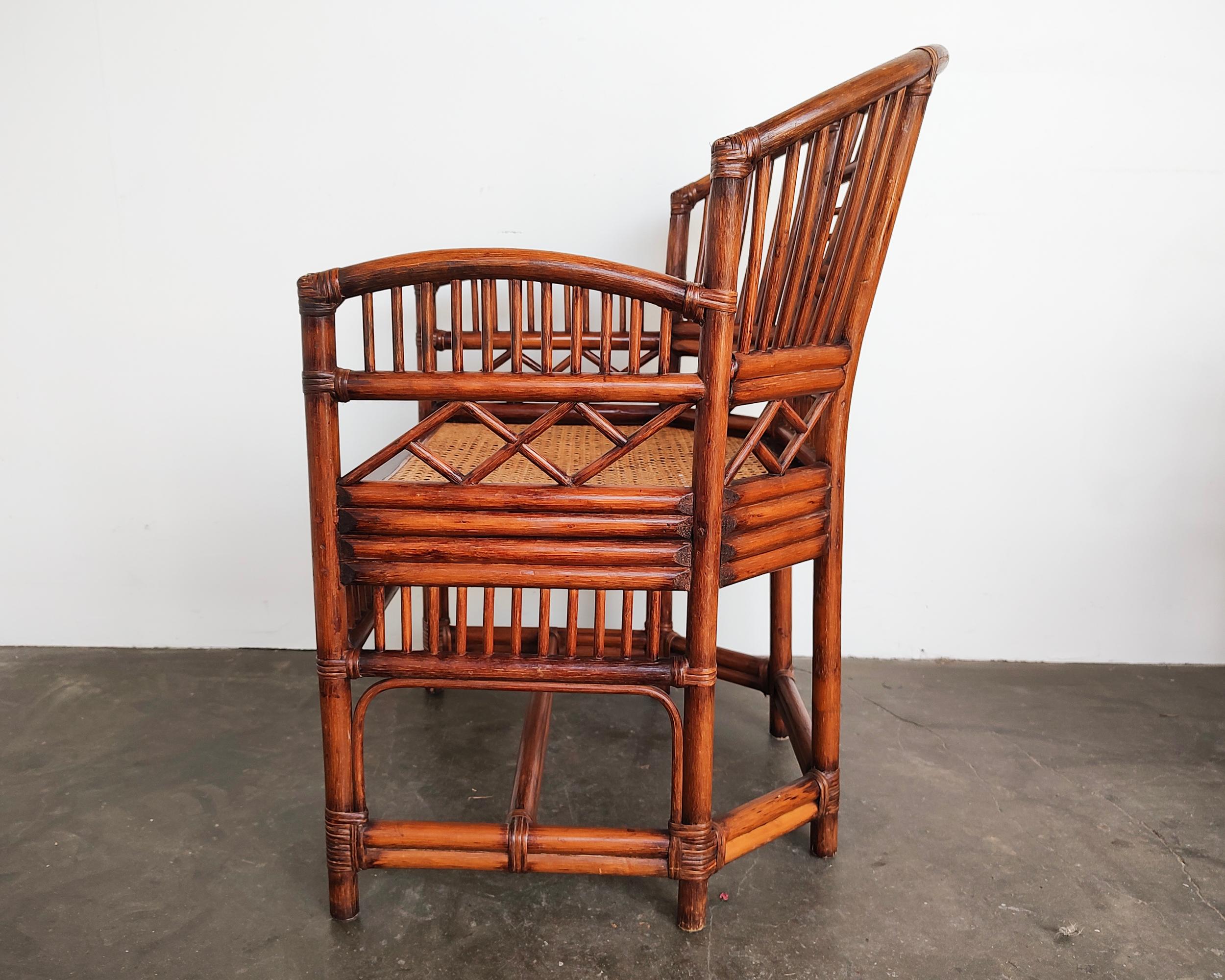 Set of 4 Brighton Pavilion Bamboo Rattan and Cane Chairs 11