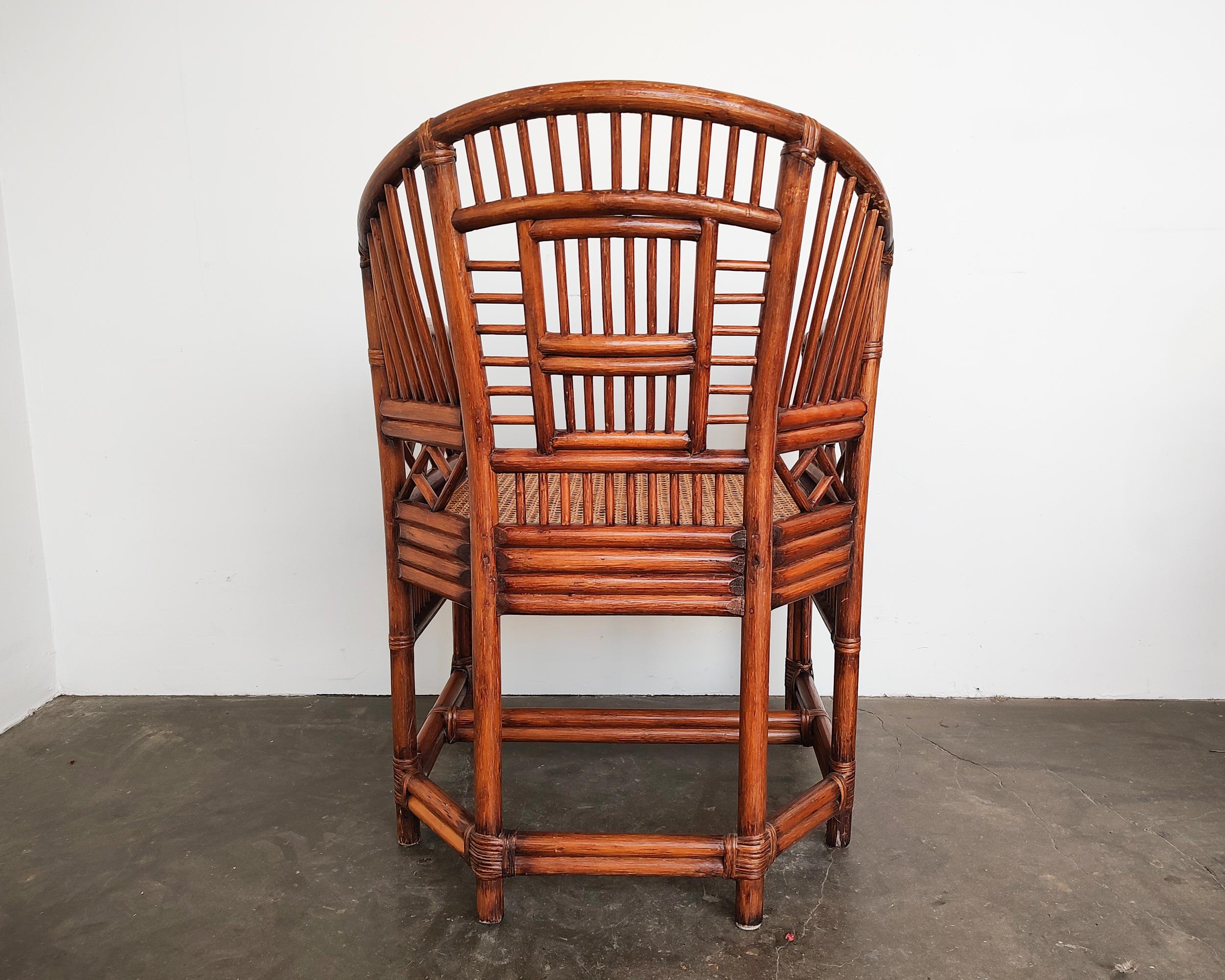 Set of 4 Brighton Pavilion Bamboo Rattan and Cane Chairs 12