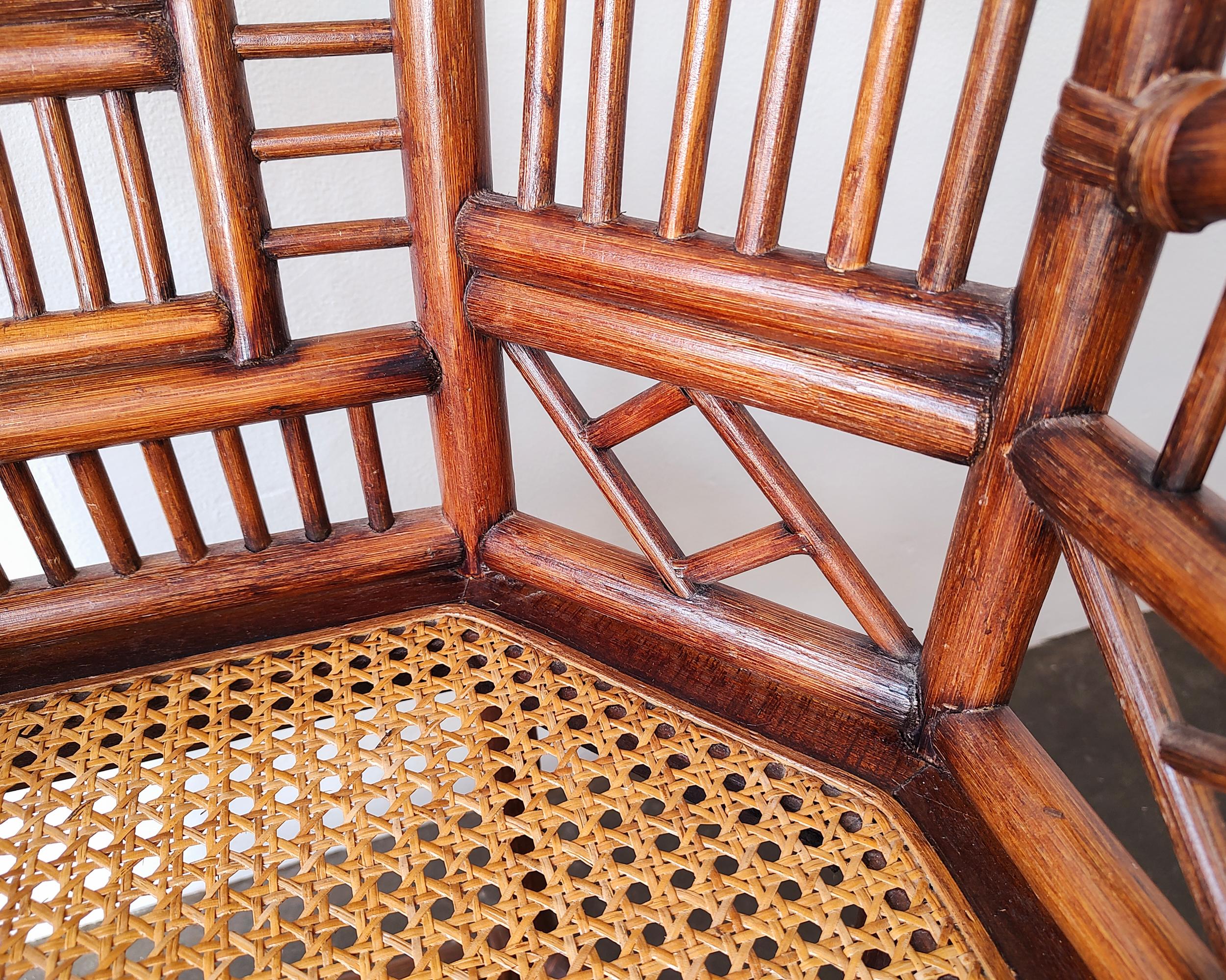 Set of 4 Brighton Pavilion Bamboo Rattan and Cane Chairs 13