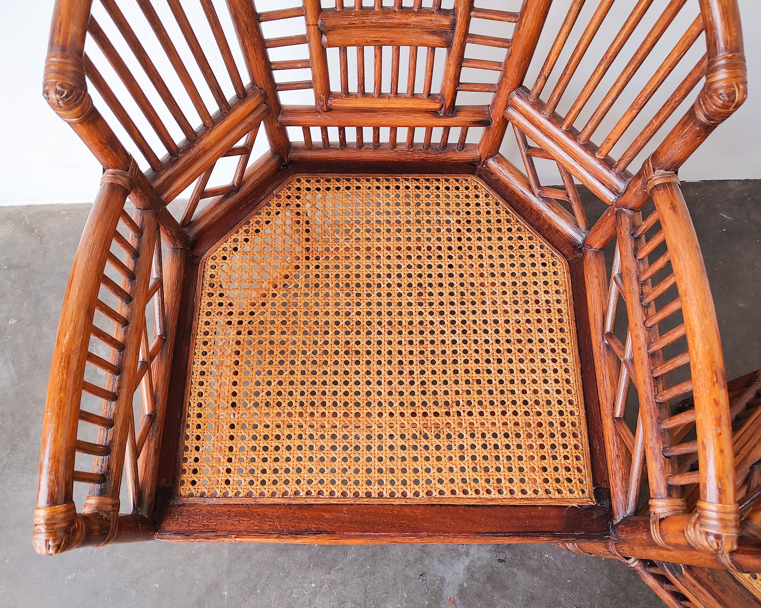 Set of 4 Brighton Pavilion Bamboo Rattan and Cane Chairs 1